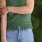 Leilani Fringe Hem Sleeveless Knit Top