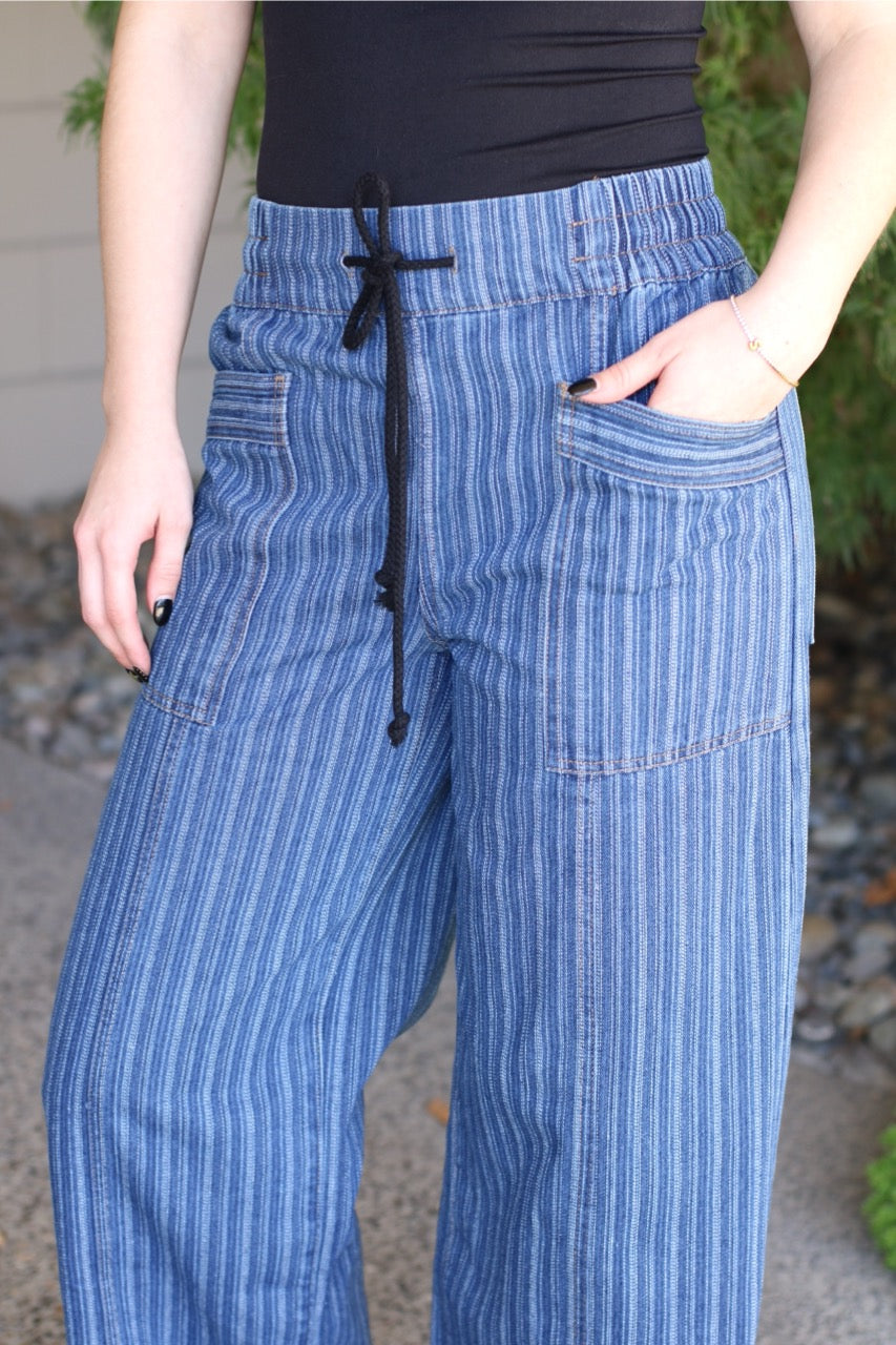 Nellie Wide Leg Denim Pants
