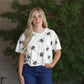 Bumble Bee Print Cotton Crop Top