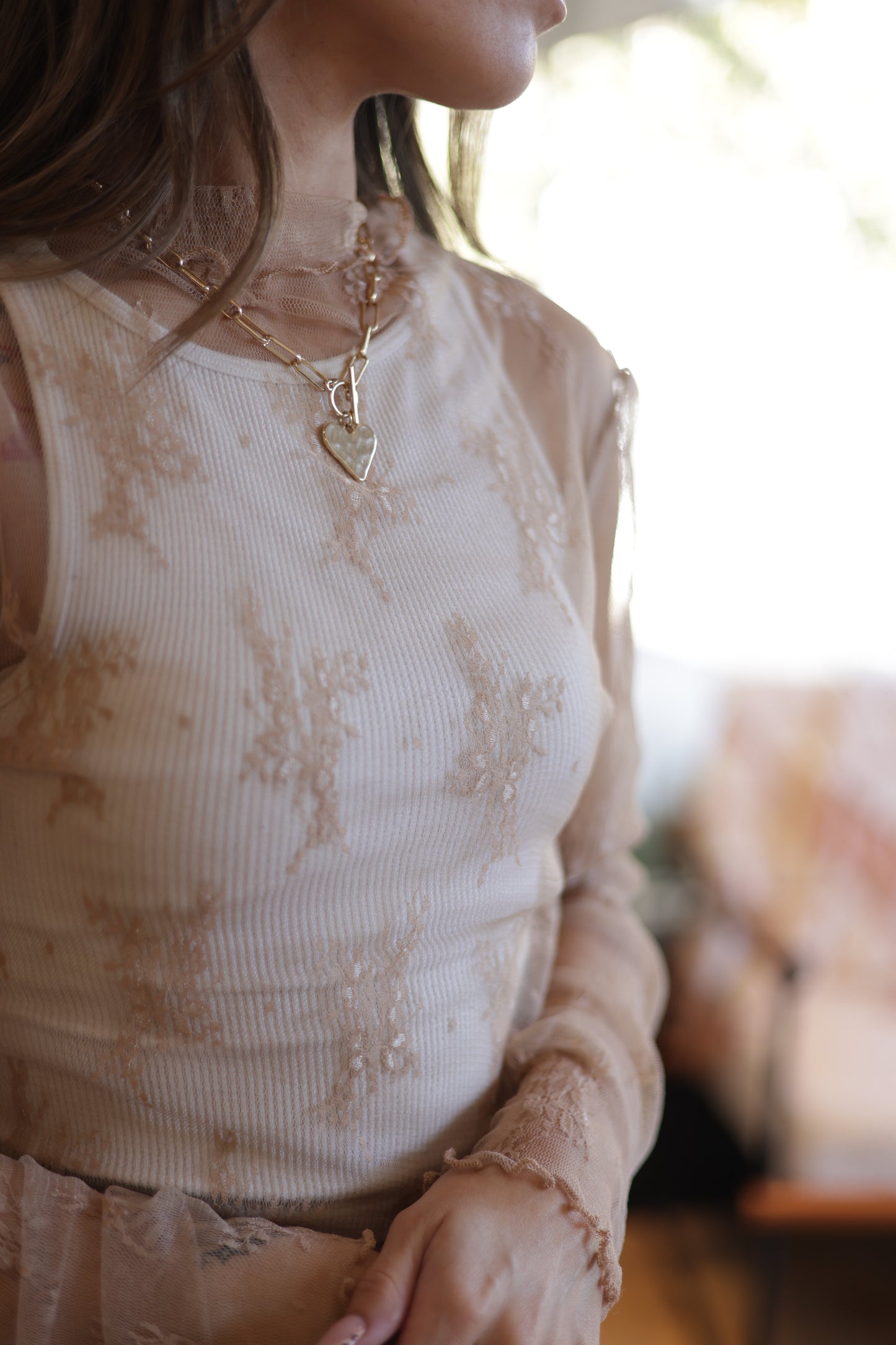 Brianna Long Sleeve Sheer Lace Mesh Top - More Colors!