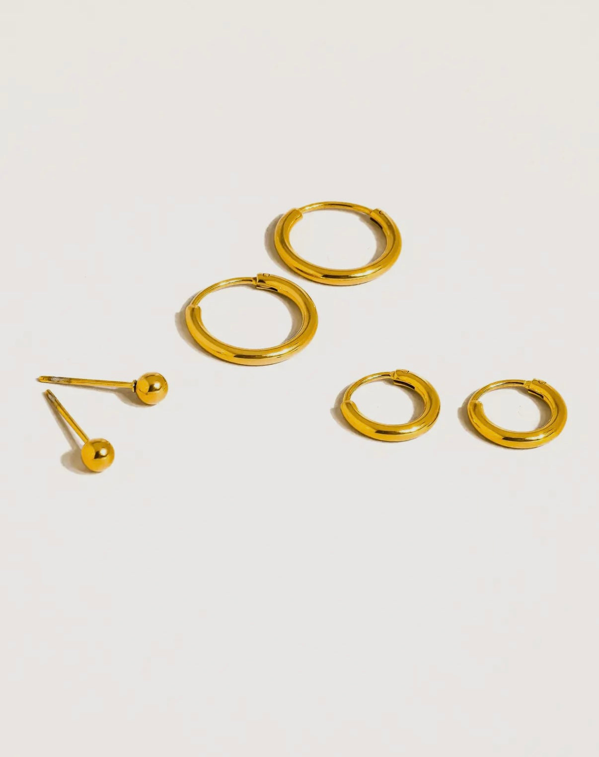 Brigitte 18K Gold Non-Tarnish Hoops, Circle Earring