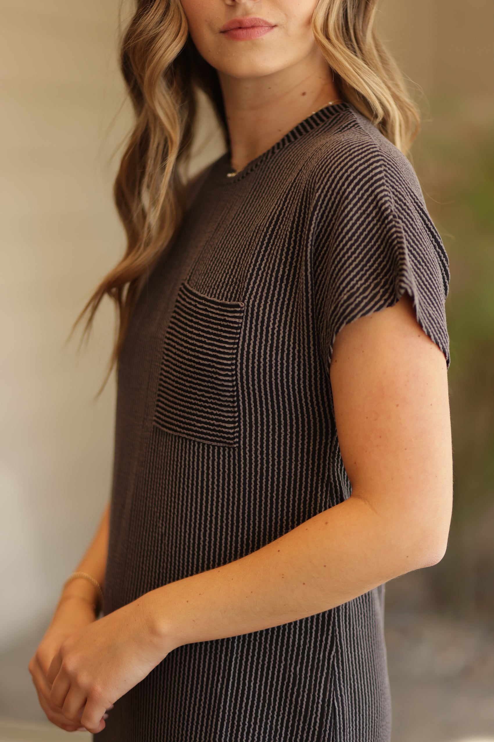 Textured Black Dress