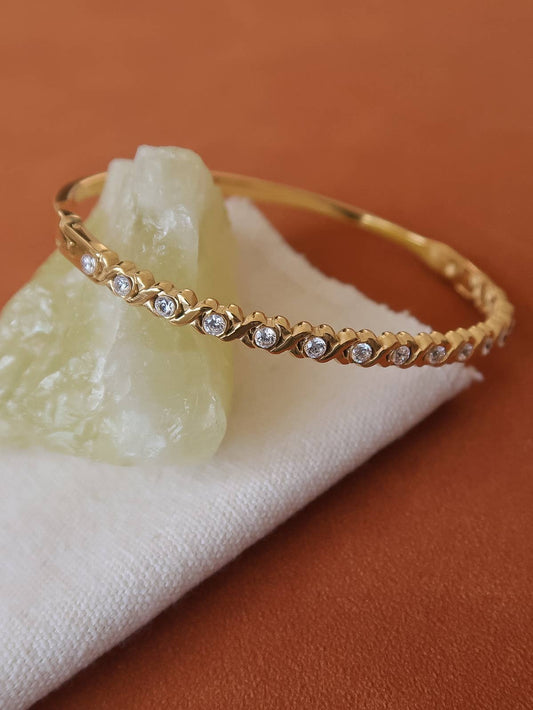Séraphie 18K Gold Non-Tarnish CZ Cuff Bracelet