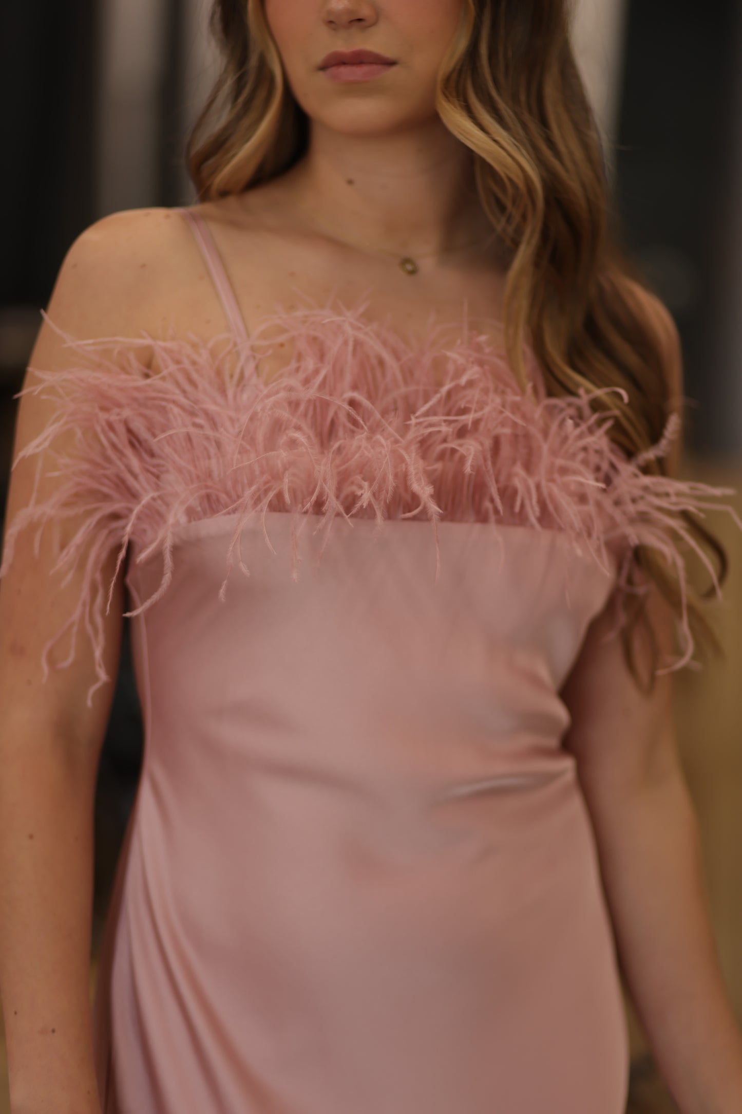 Felicity Faux Fur Trimmed Midi Dress