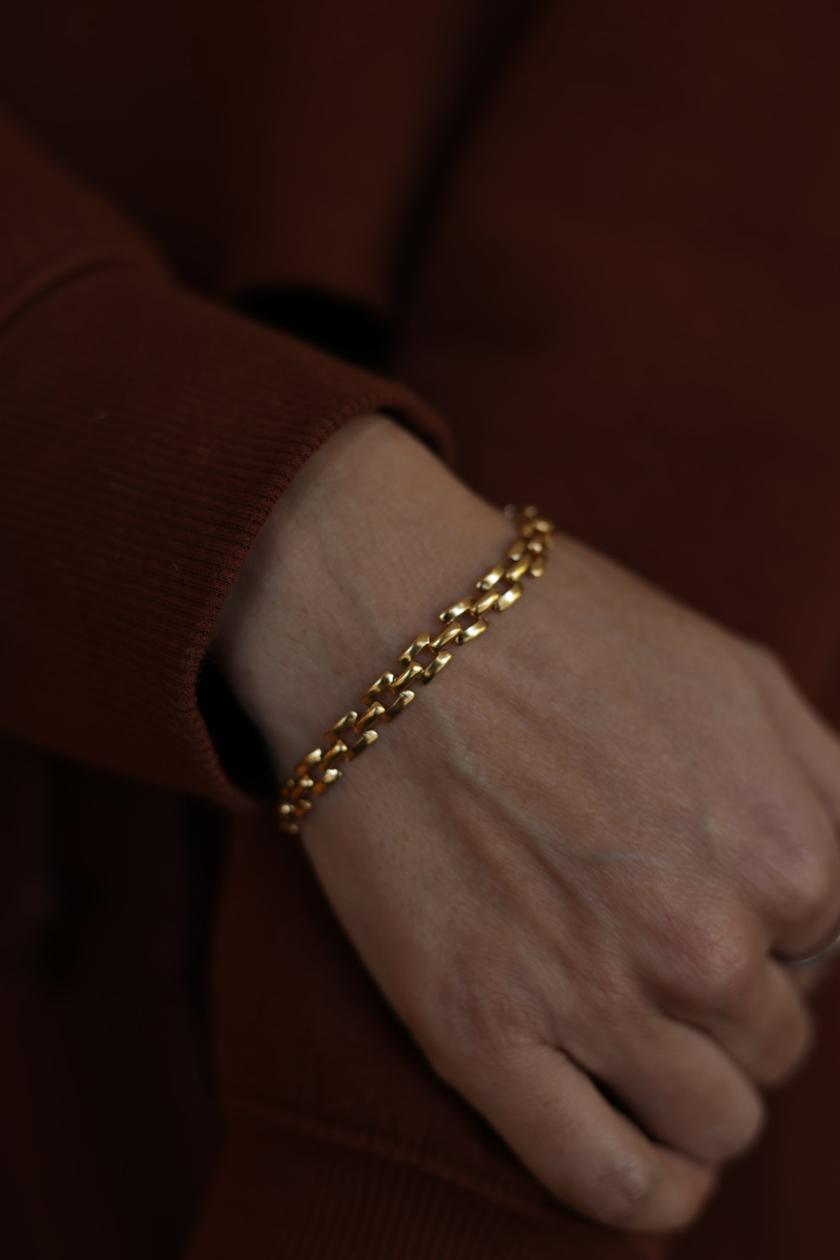 Forte 18K Gold Non-Tarnish Flat Chain Bracelet