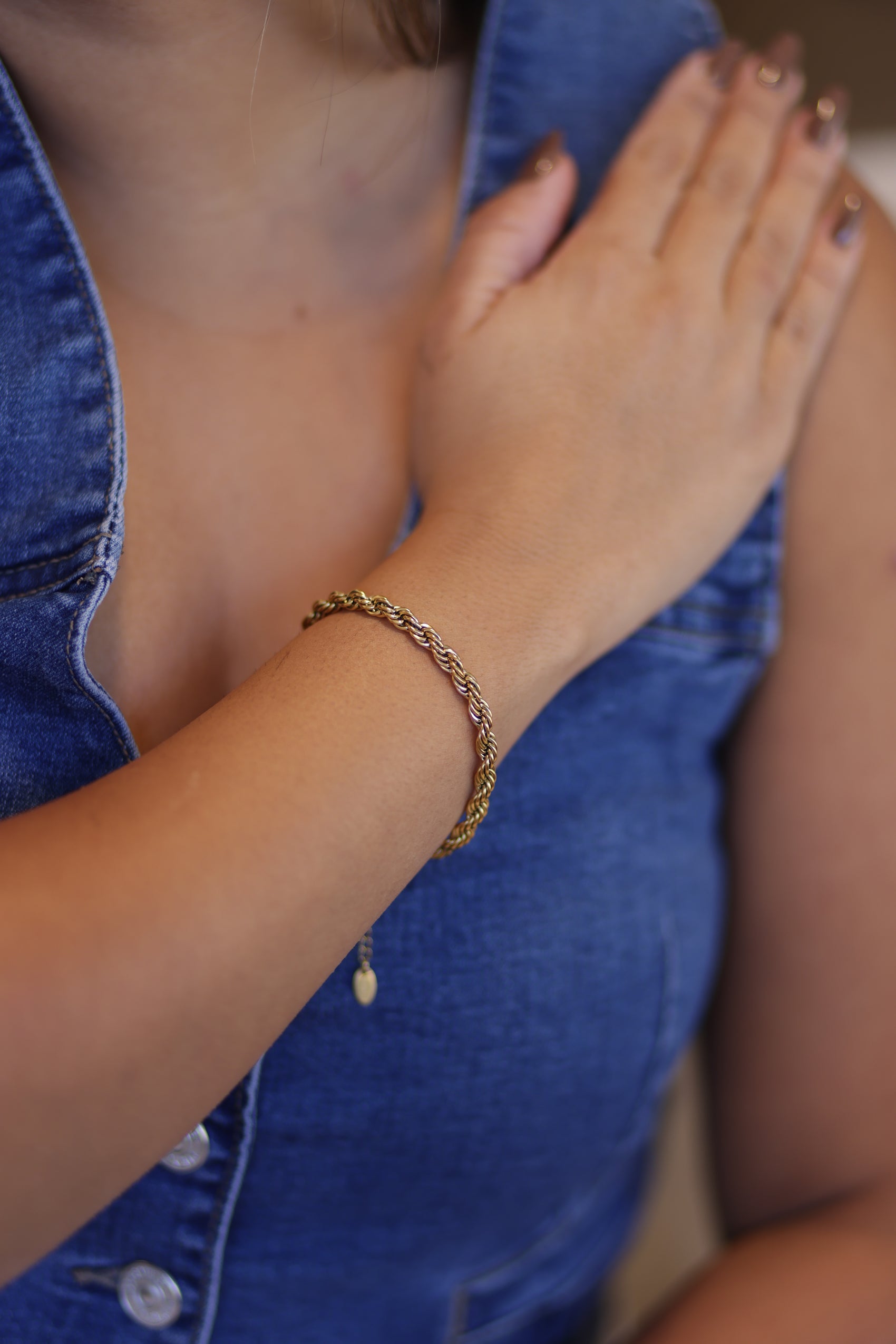 Sadie 18K Gold Non-Tarnish Braided Stackable Bracelet