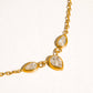 Elarae 18K Gold Non-Tarnish CZ Teardrop Layered Necklace