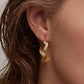 Fontaine 18K Gold Non-Tarnish Wave Statement Earrings
