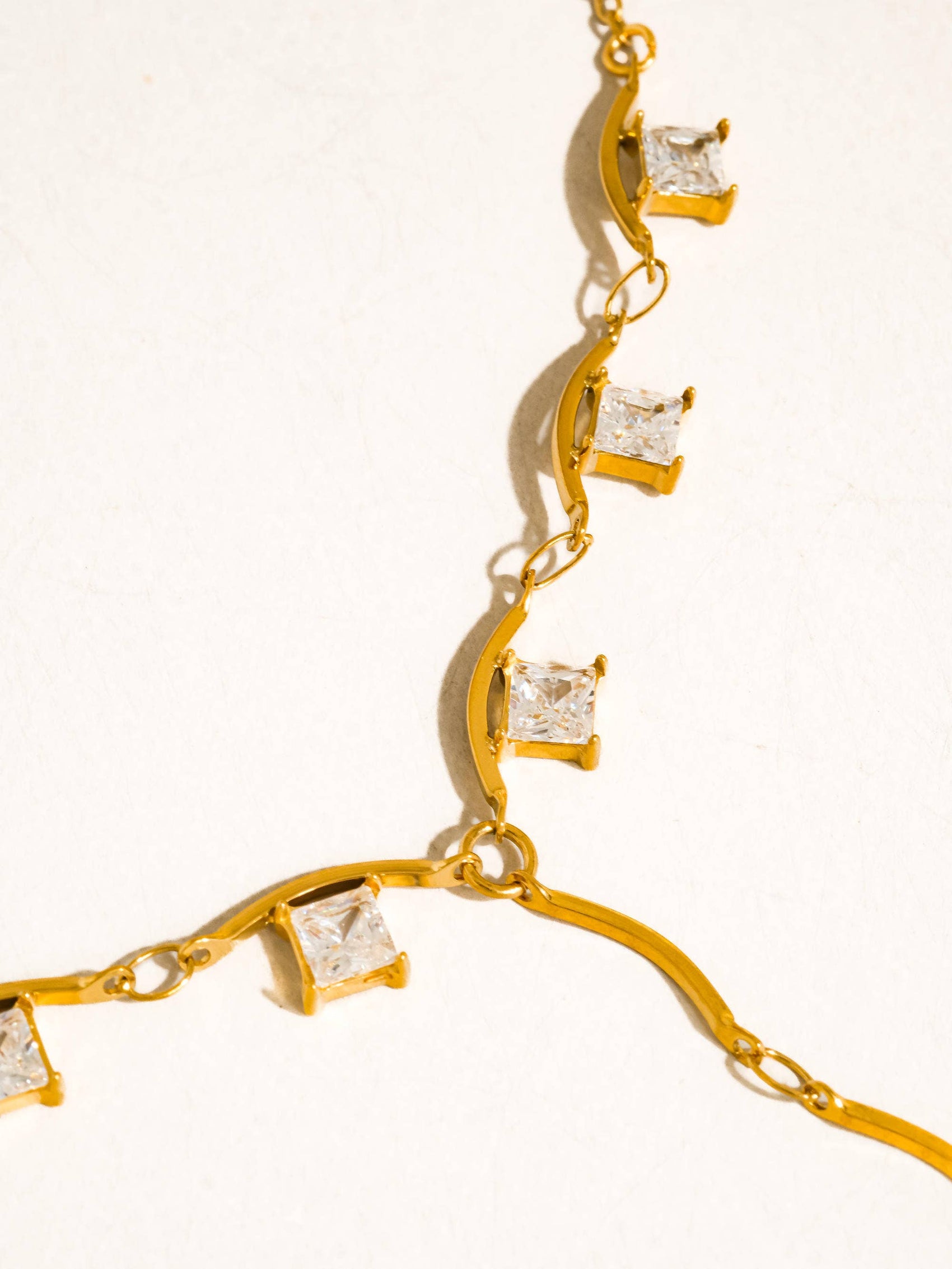 Yonder 18K Gold Non-Tarnish CZ Y Drop Necklace