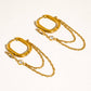 Lucienne 18K Gold Non-Tarnish CZ Chain Link Drop Earrings