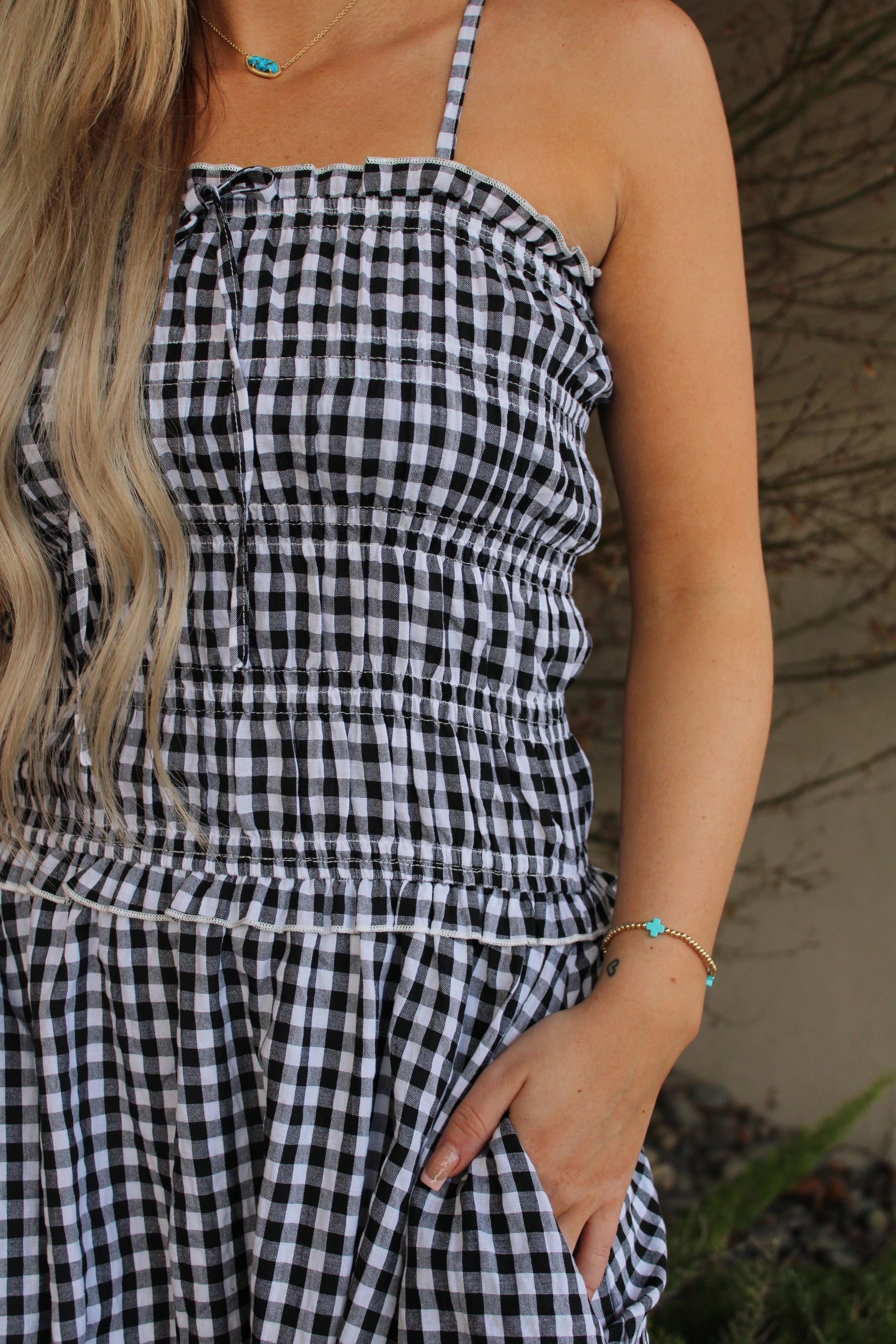 Dylan Gingham Maxi Dress