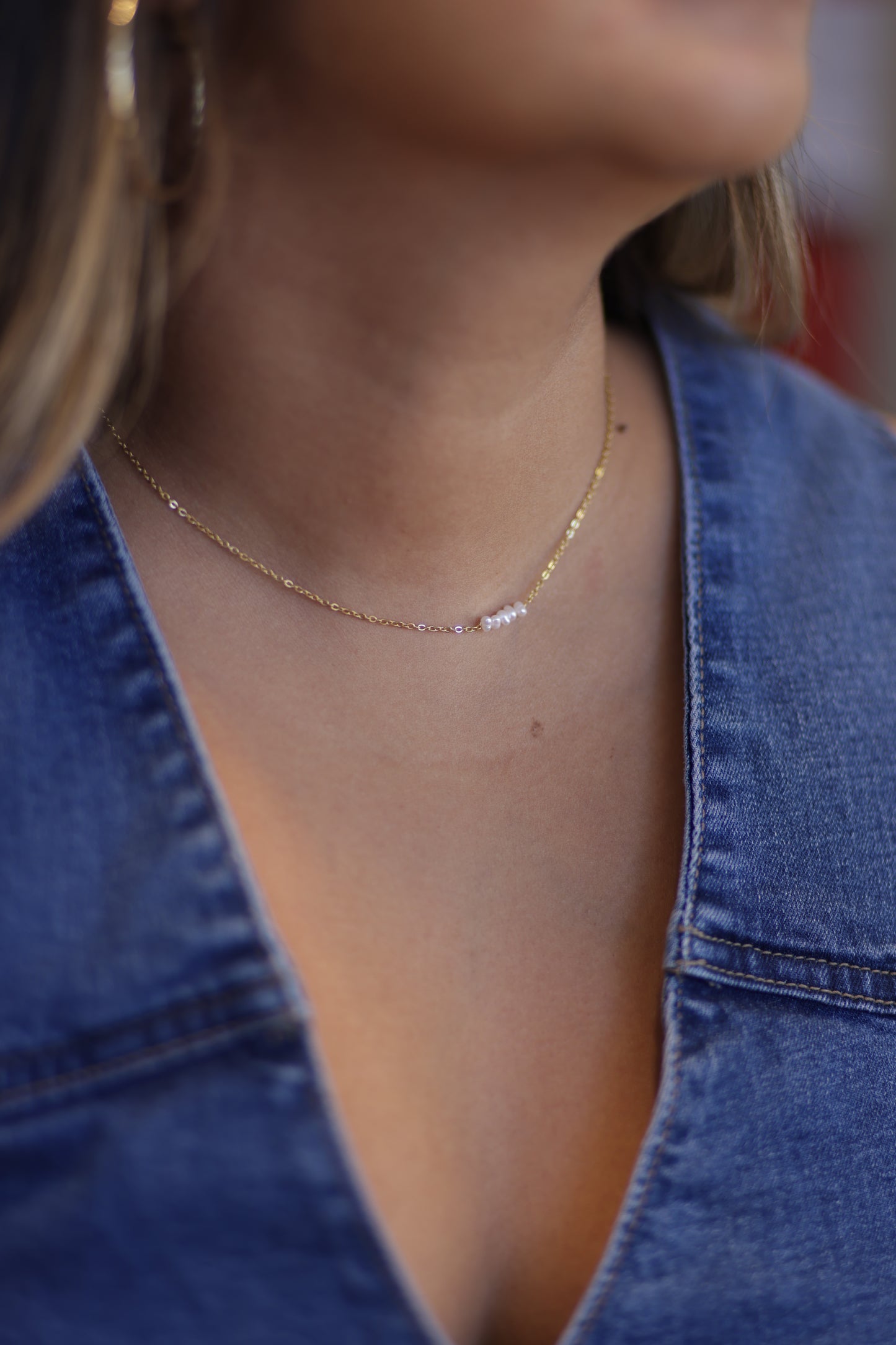 Lauren 18K Non-Tarnish Petite Pearl Choker