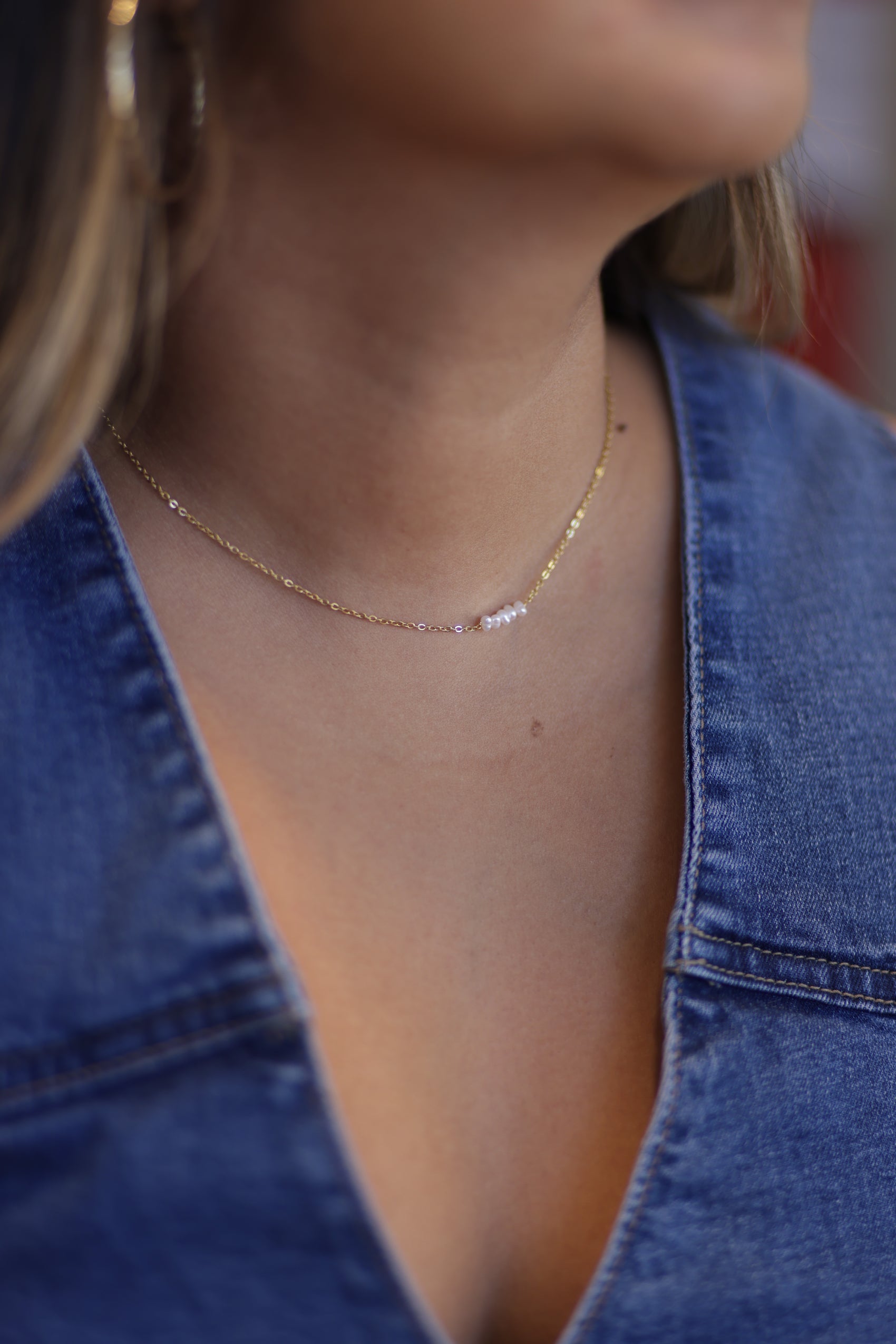 Lauren 18K Non-Tarnish Petite Pearl Choker