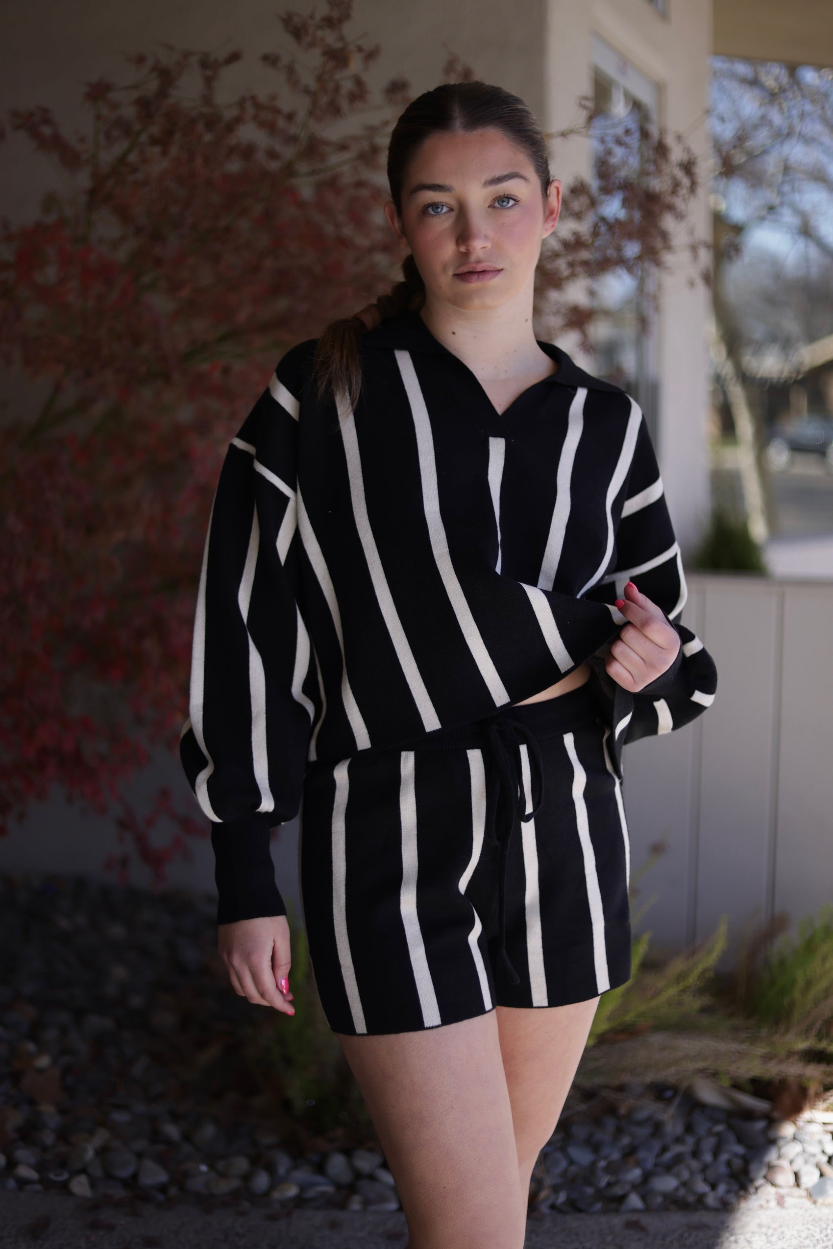 Carolina Stripped Sweater Shorts