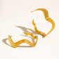 Fontaine 18K Gold Non-Tarnish Wave Statement Earrings