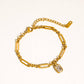 Leland 18K Gold Non-Tarnish CZ Link Bracelet