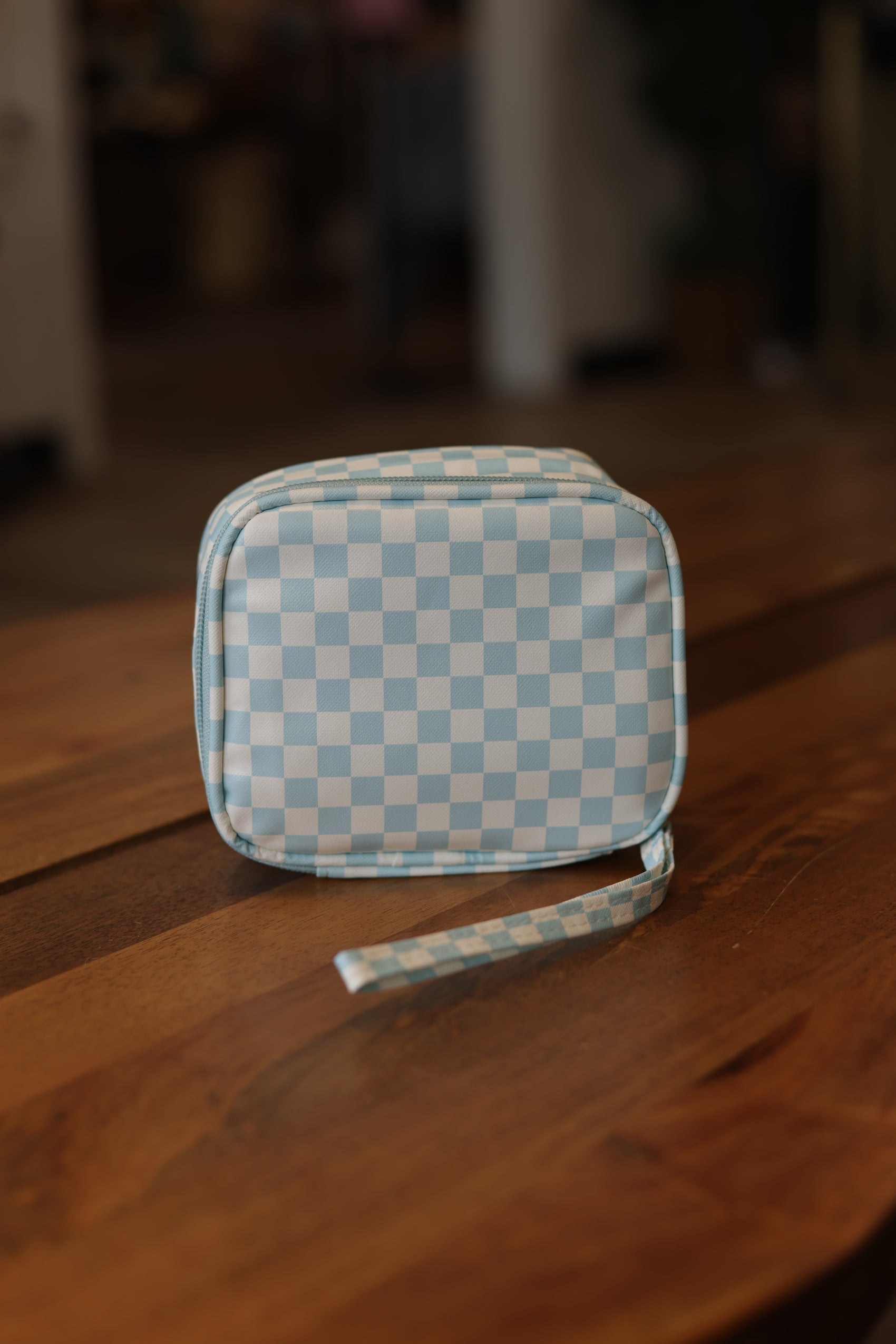 Checkered Zip Up Travel Case