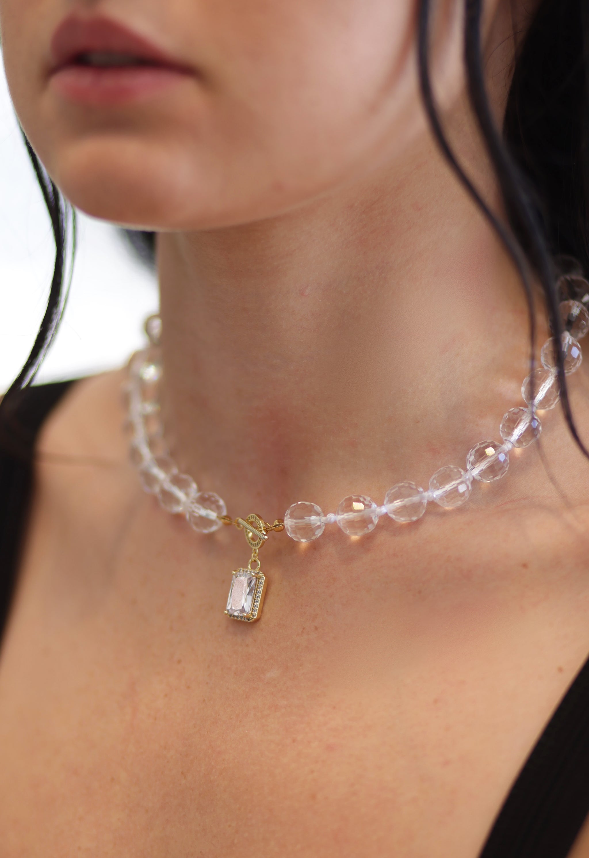 Clear fashion crystal necklace