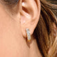 Zephira 18K Gold Non-Tarnish CZ Pave Hoop Earrings