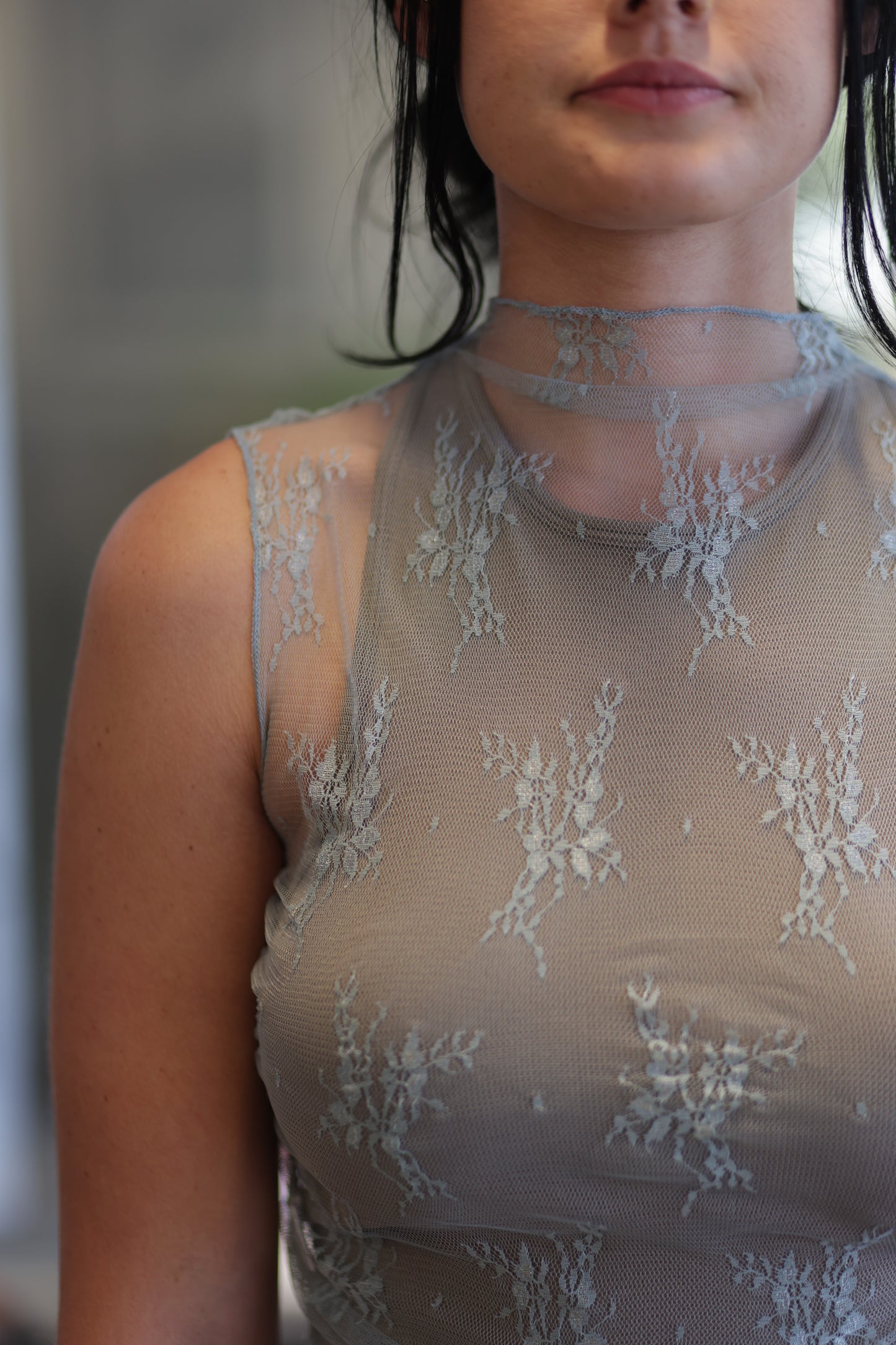 Jennie Sheer Lace Sleeveless Top