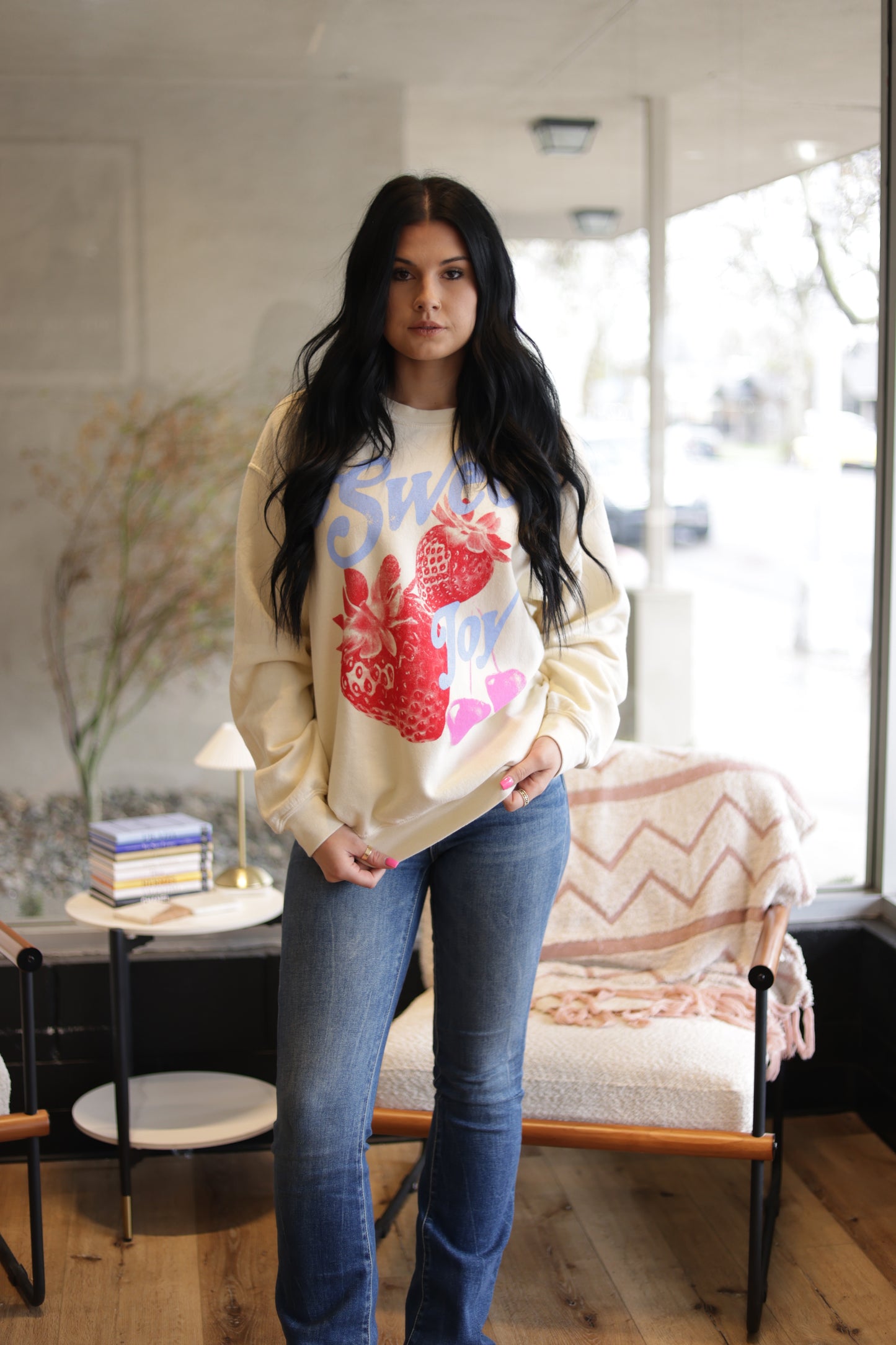 Sweet Joy Strawberry Oversized Crewneck