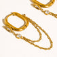 Lucienne 18K Gold Non-Tarnish CZ Chain Link Drop Earrings