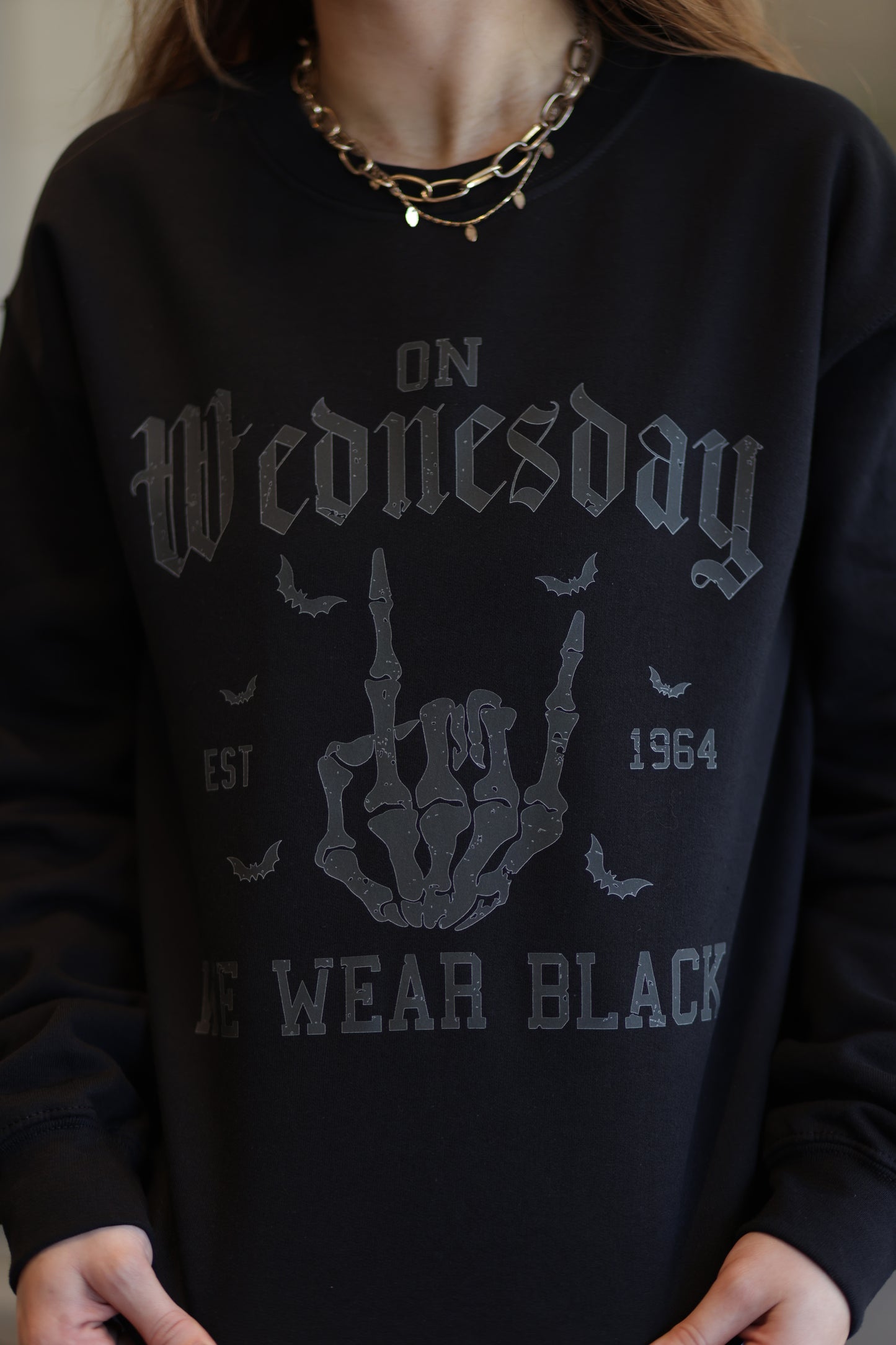 On Wednesdays We Wear Black Crewneck