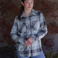 Rachel Plaid Button Up - Charcoal & Green