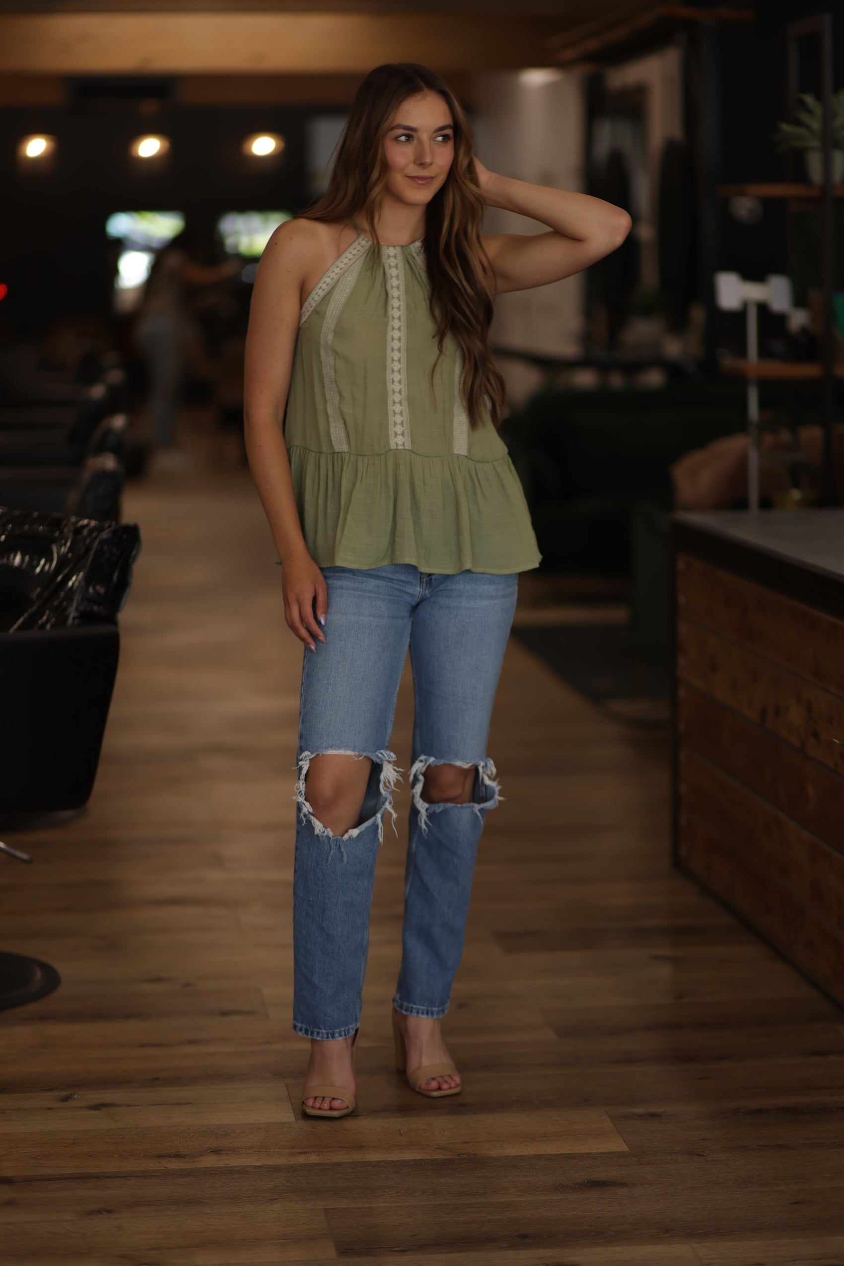 Anna Embroidery Halter Top