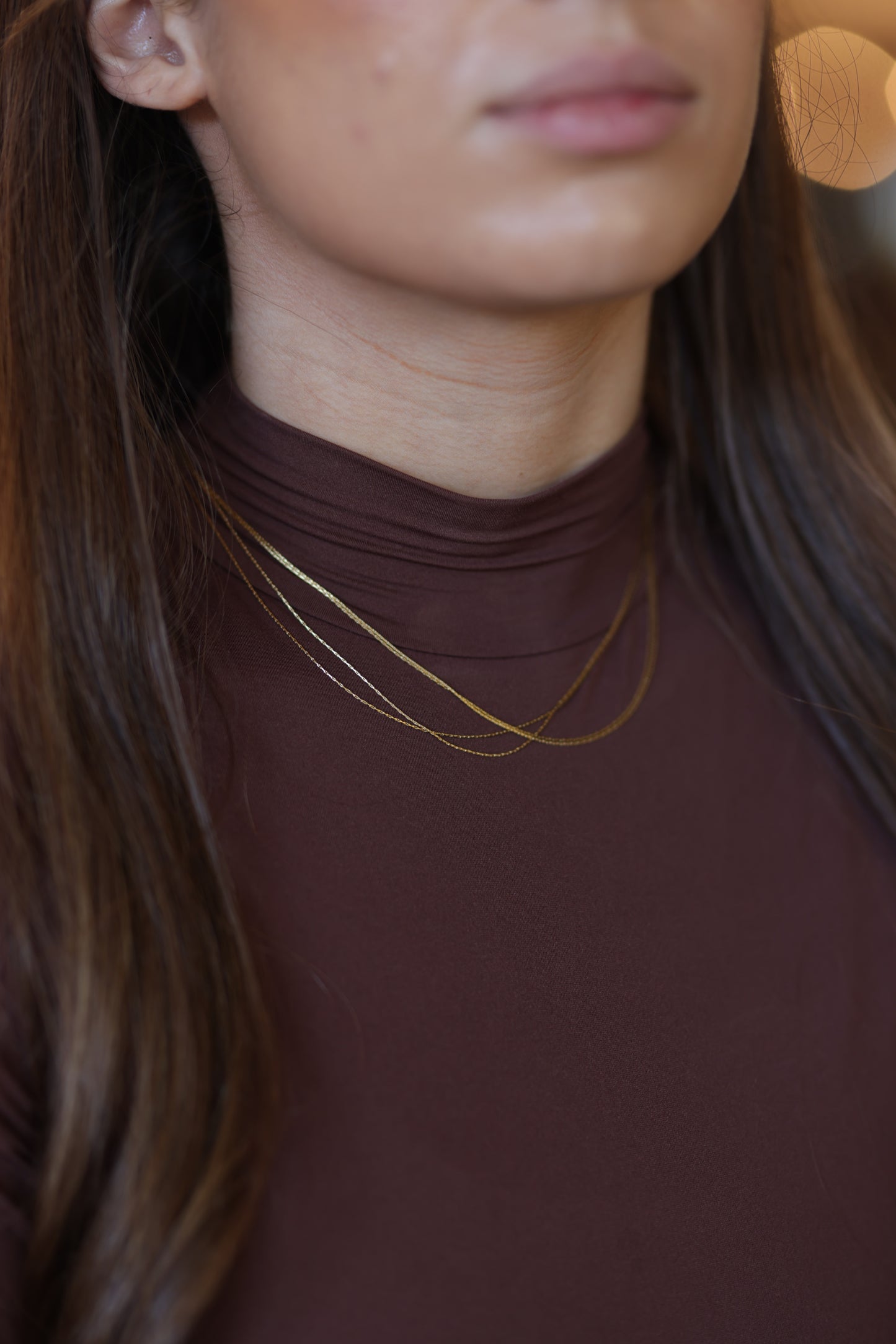 Palisse 18K Gold Non-Tarnish Layered Dainty Chain Necklace