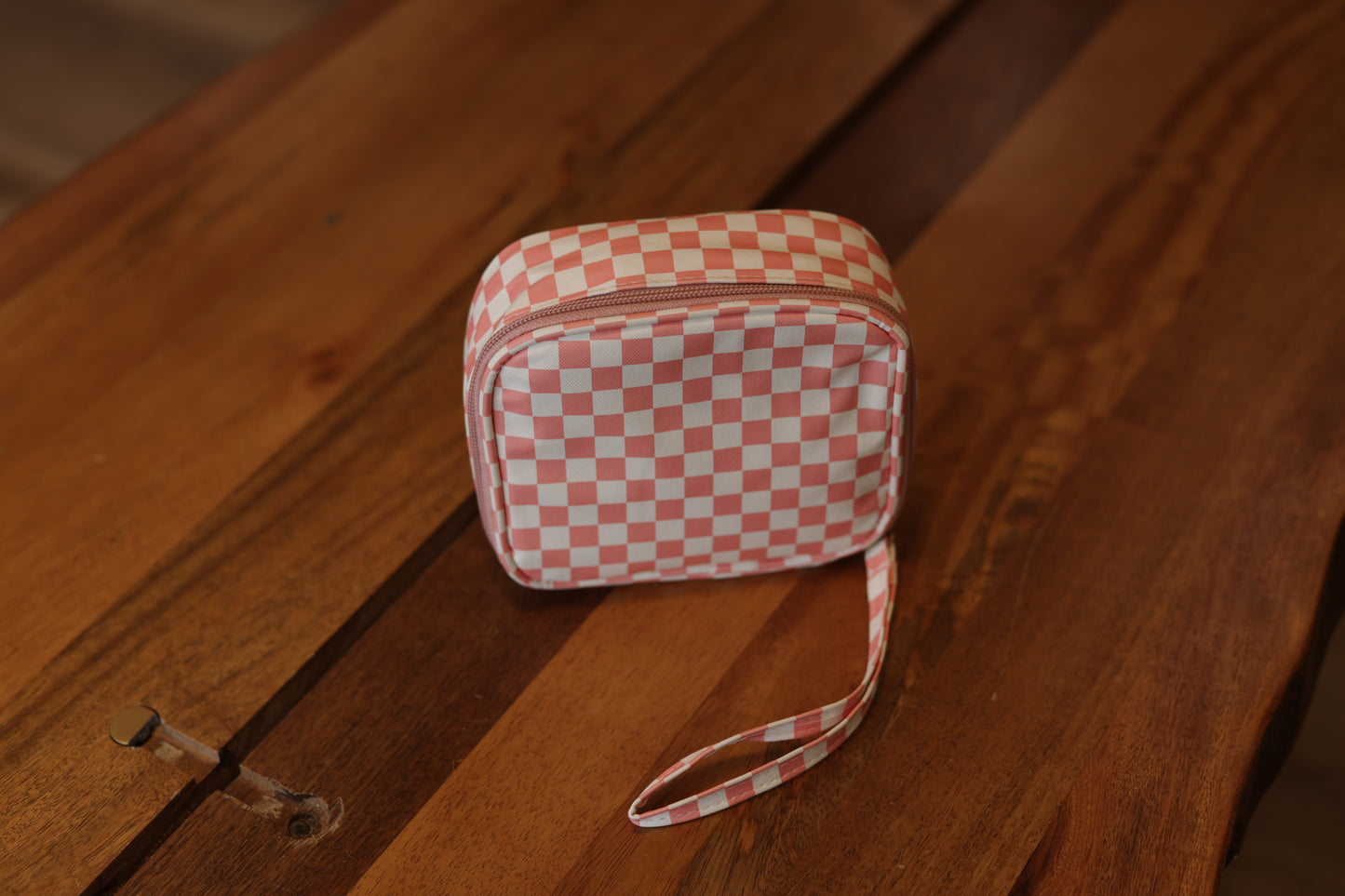 Checkered Zip Up Travel Case