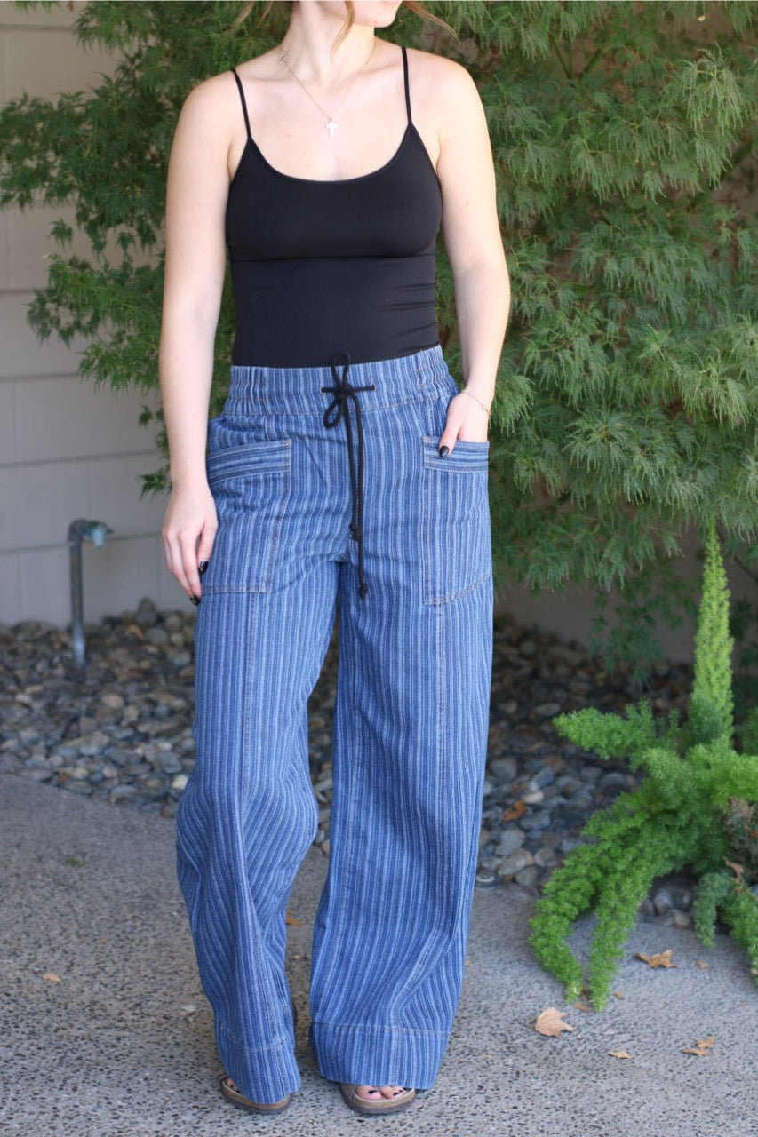 Nellie Wide Leg Denim Pants