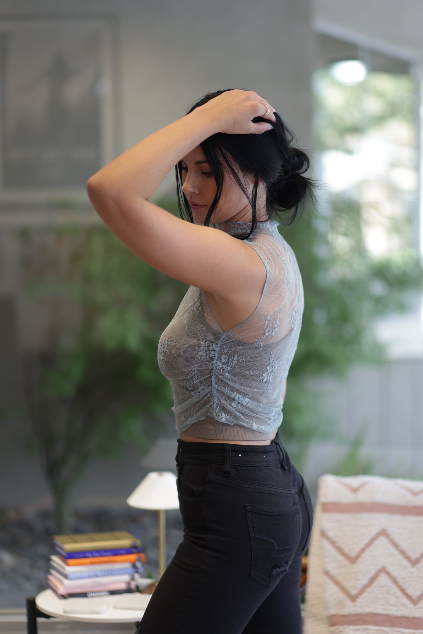 Jennie Sheer Lace Sleeveless Top