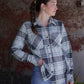 Rachel Plaid Button Up - Charcoal & Green