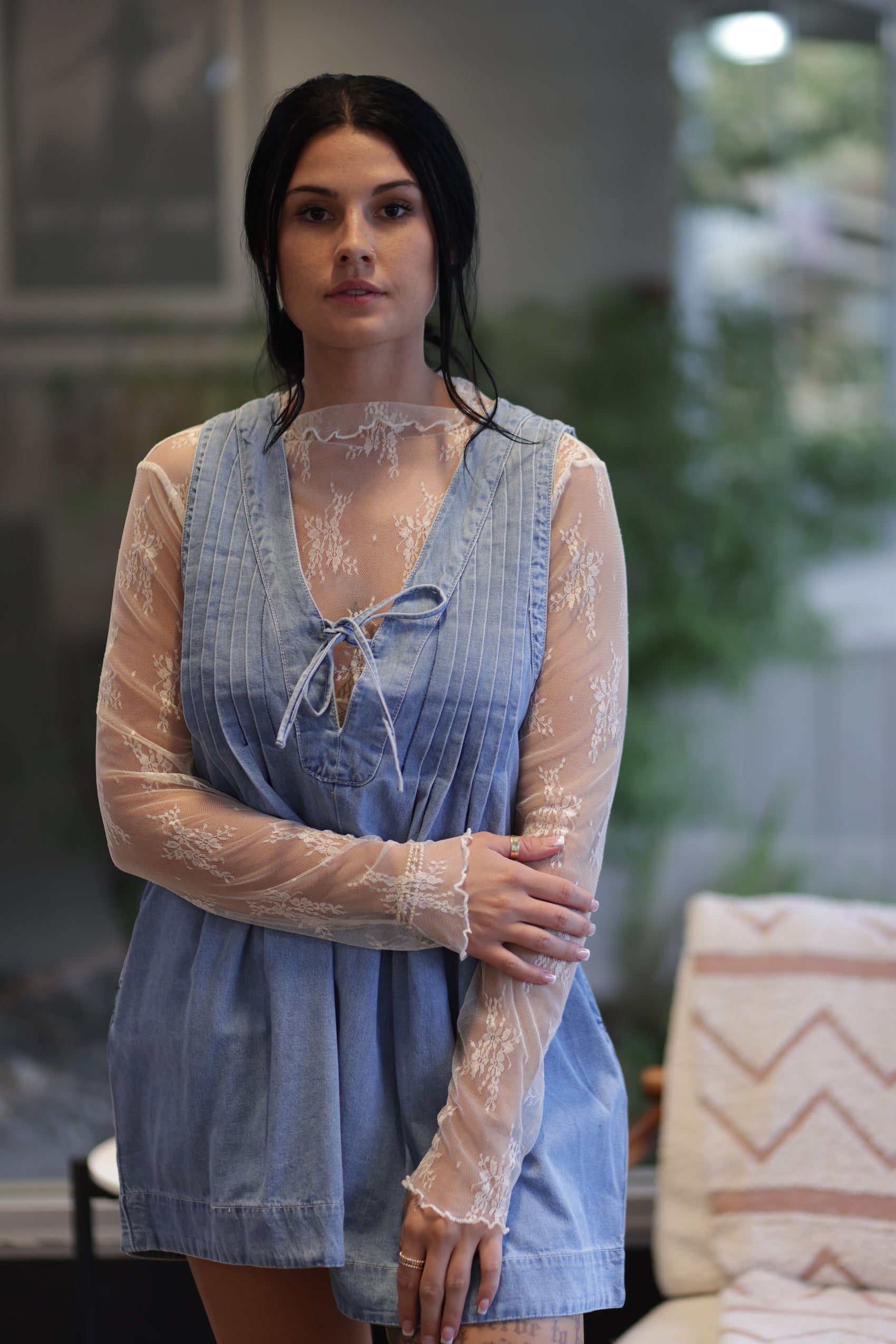 Brianna Long Sleeve Sheer Lace Mesh Top - More Colors!