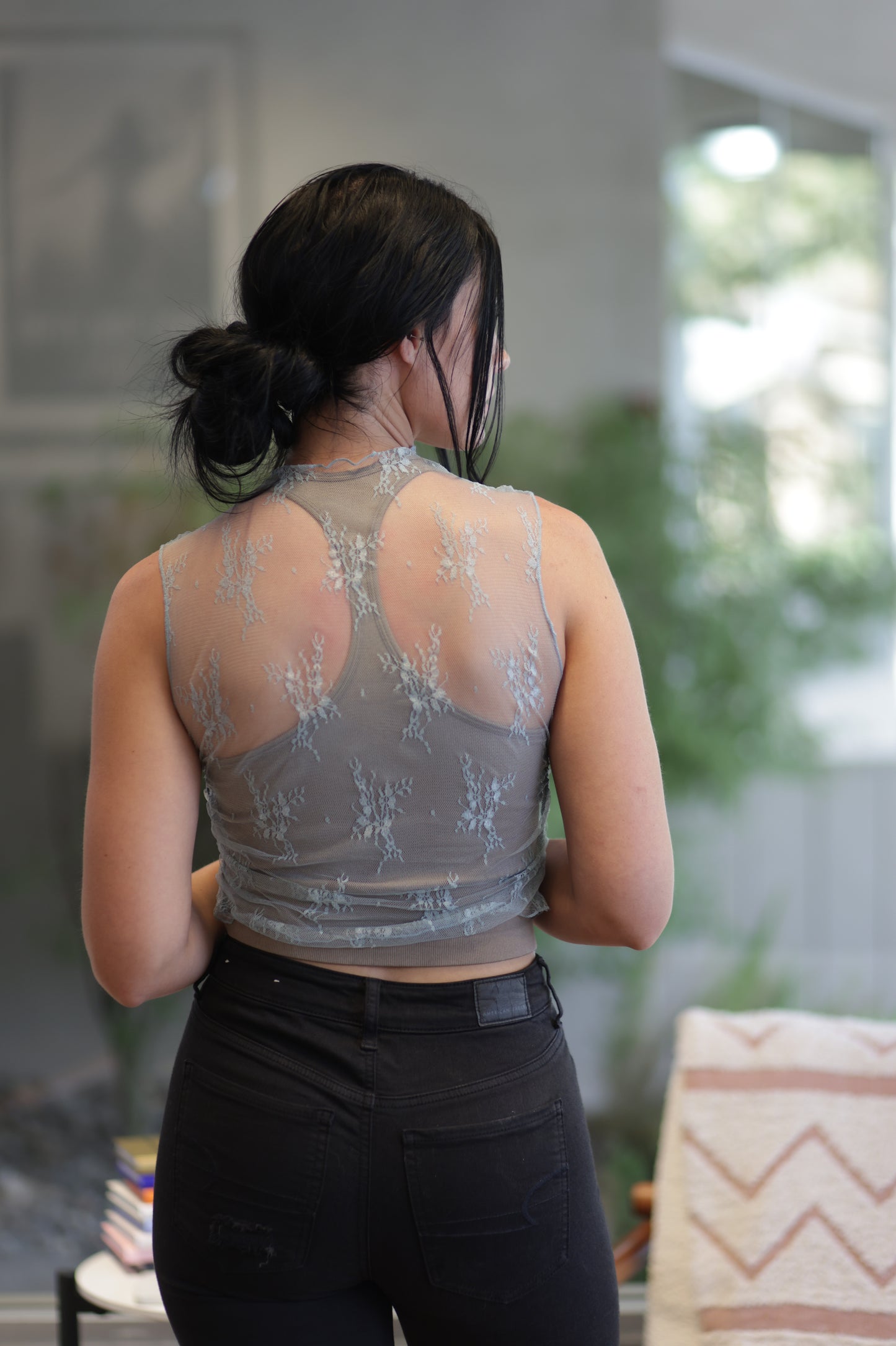 Jennie Sheer Lace Sleeveless Top