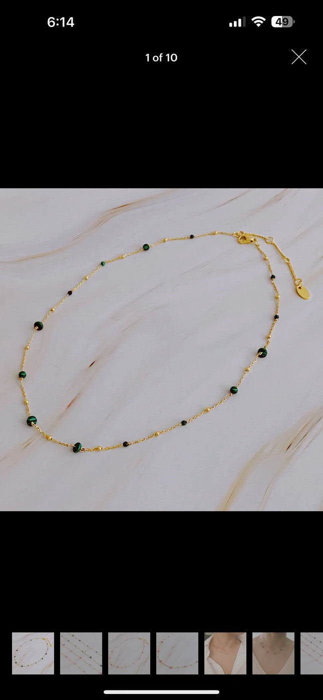 Dainty Precious Stone Bead Necklace - More Colors!