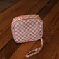 Checkered Zip Up Travel Case