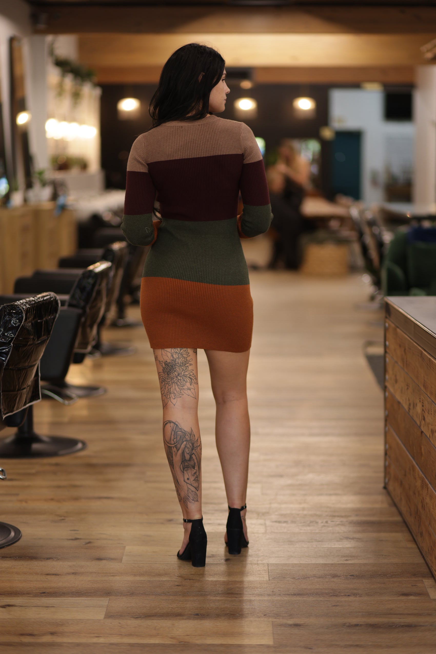 Camilla Color Block Mini Sweater Dress