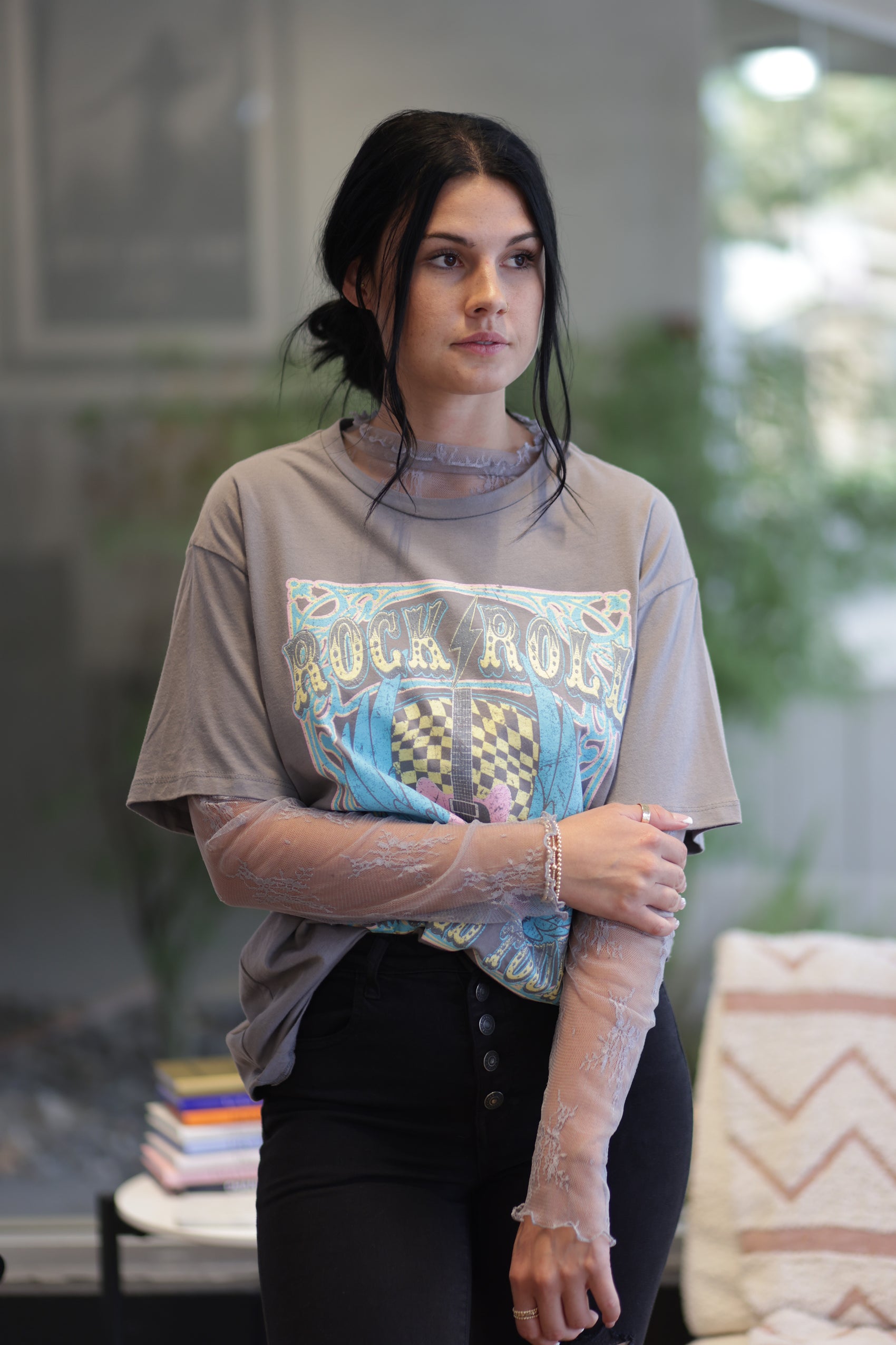 Brianna Long Sleeve Sheer Lace Mesh Top - More Colors!