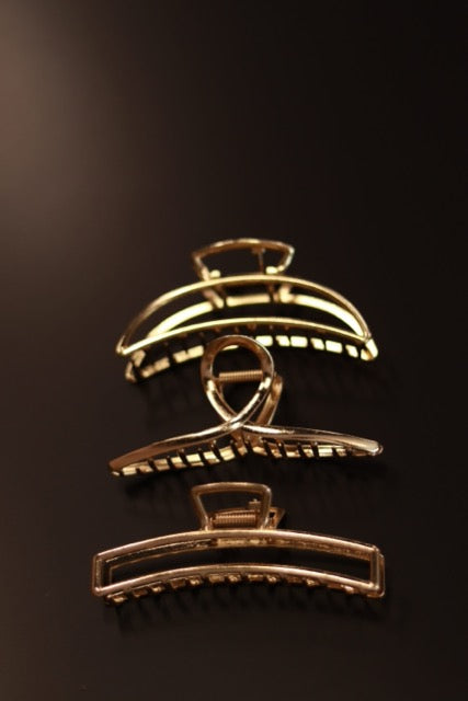 Geometric Gold Claw Clips