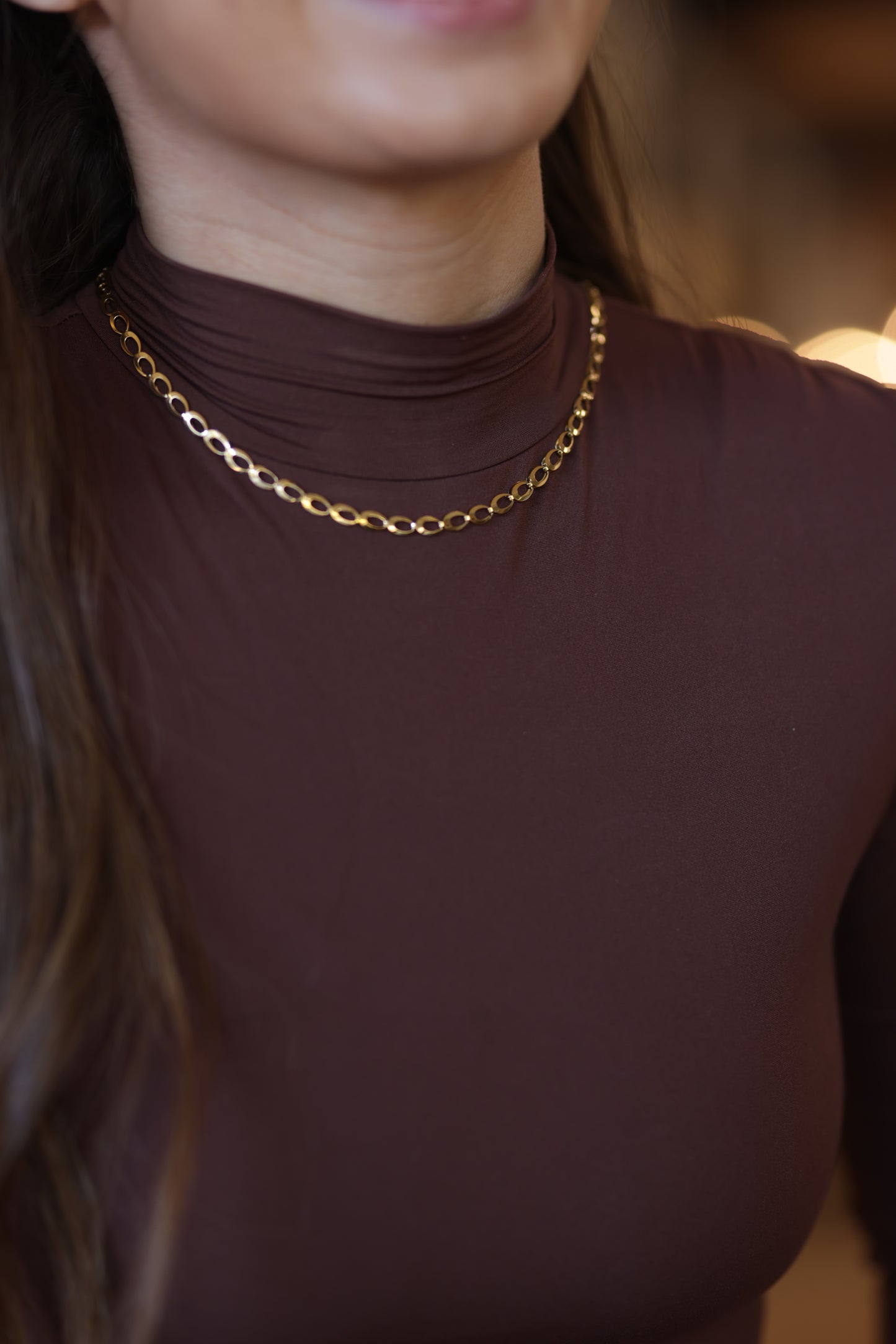 Thessaly 18K Gold Non-Tarnish Oval Link Chain Necklace