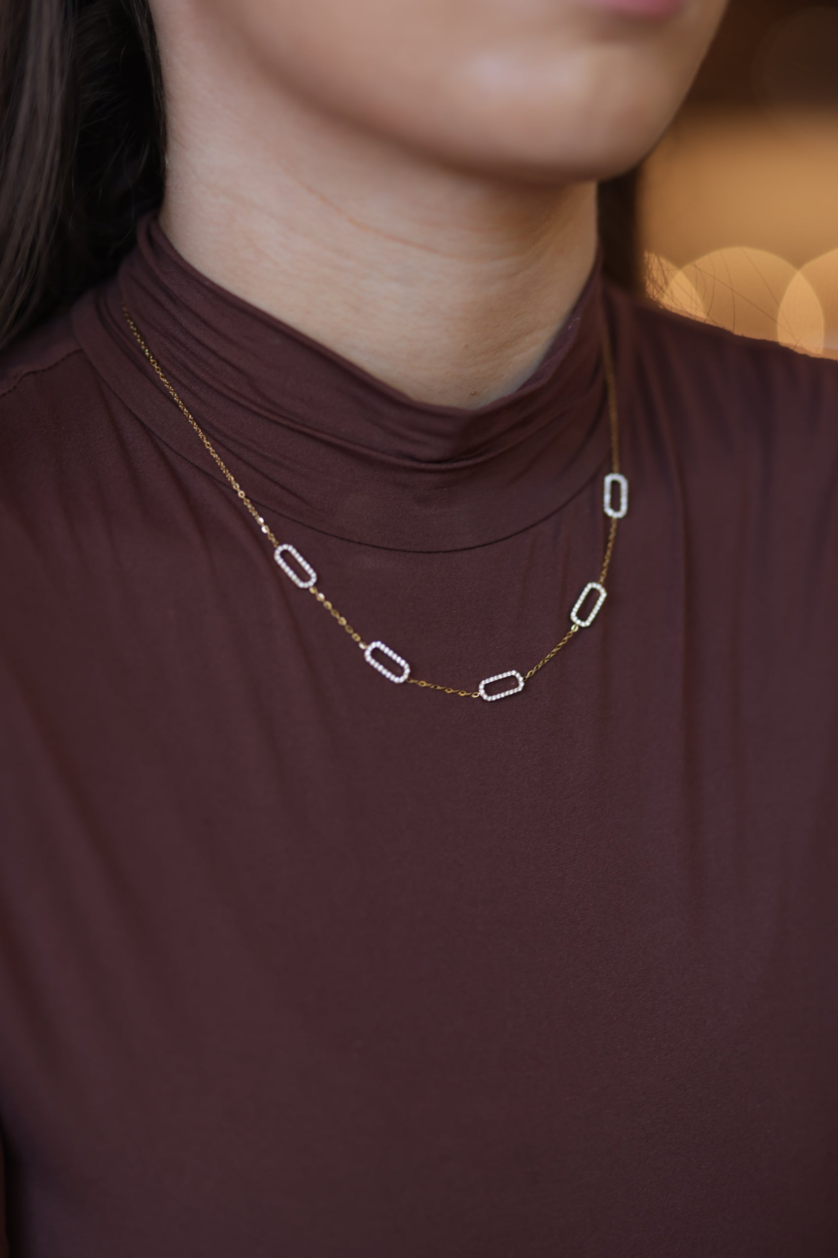 Burnisse 18K Gold Non-Tarnish Dainty Chain Necklace