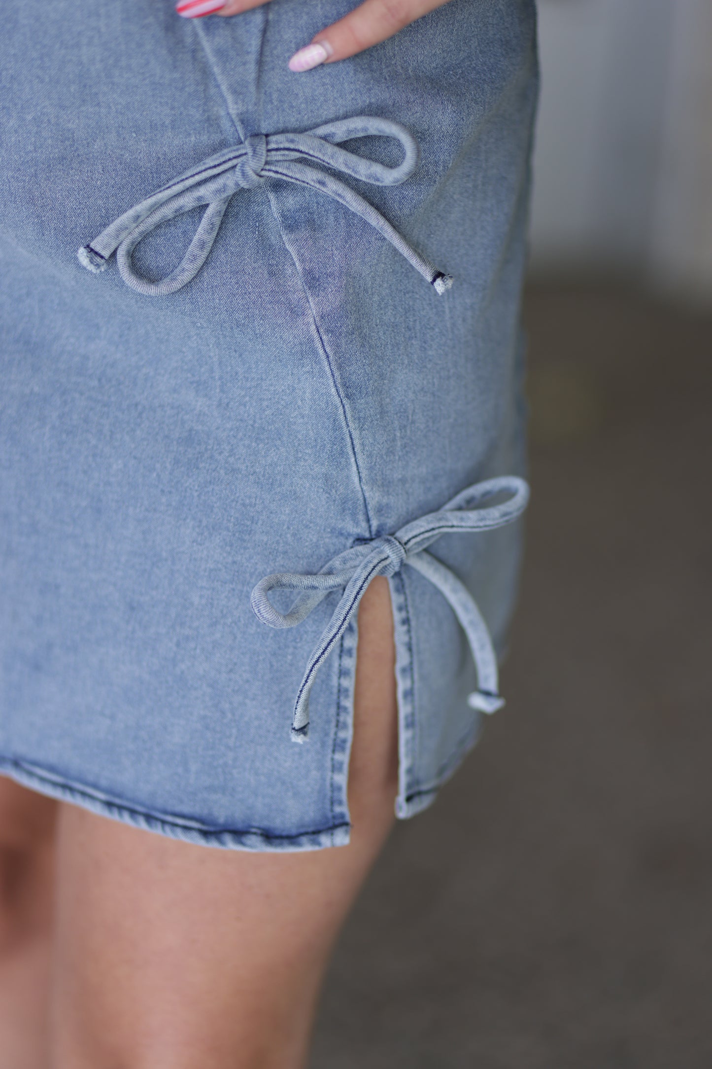 Jeane Ribbon Denim Dress