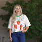Strawberry Print Cotton Crop Top