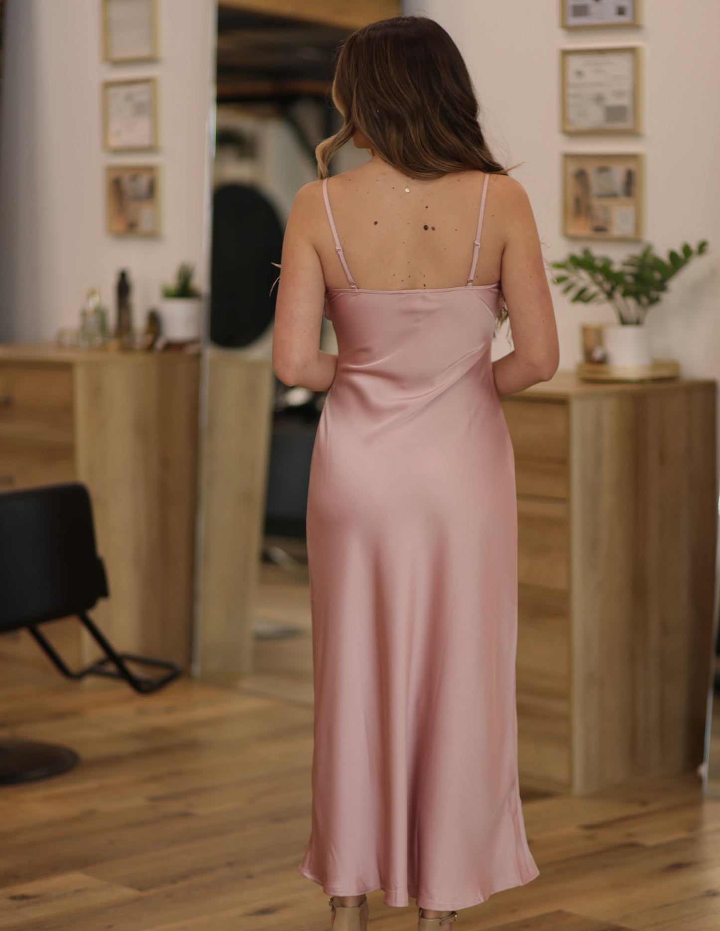 Felicity Faux Fur Trimmed Midi Dress