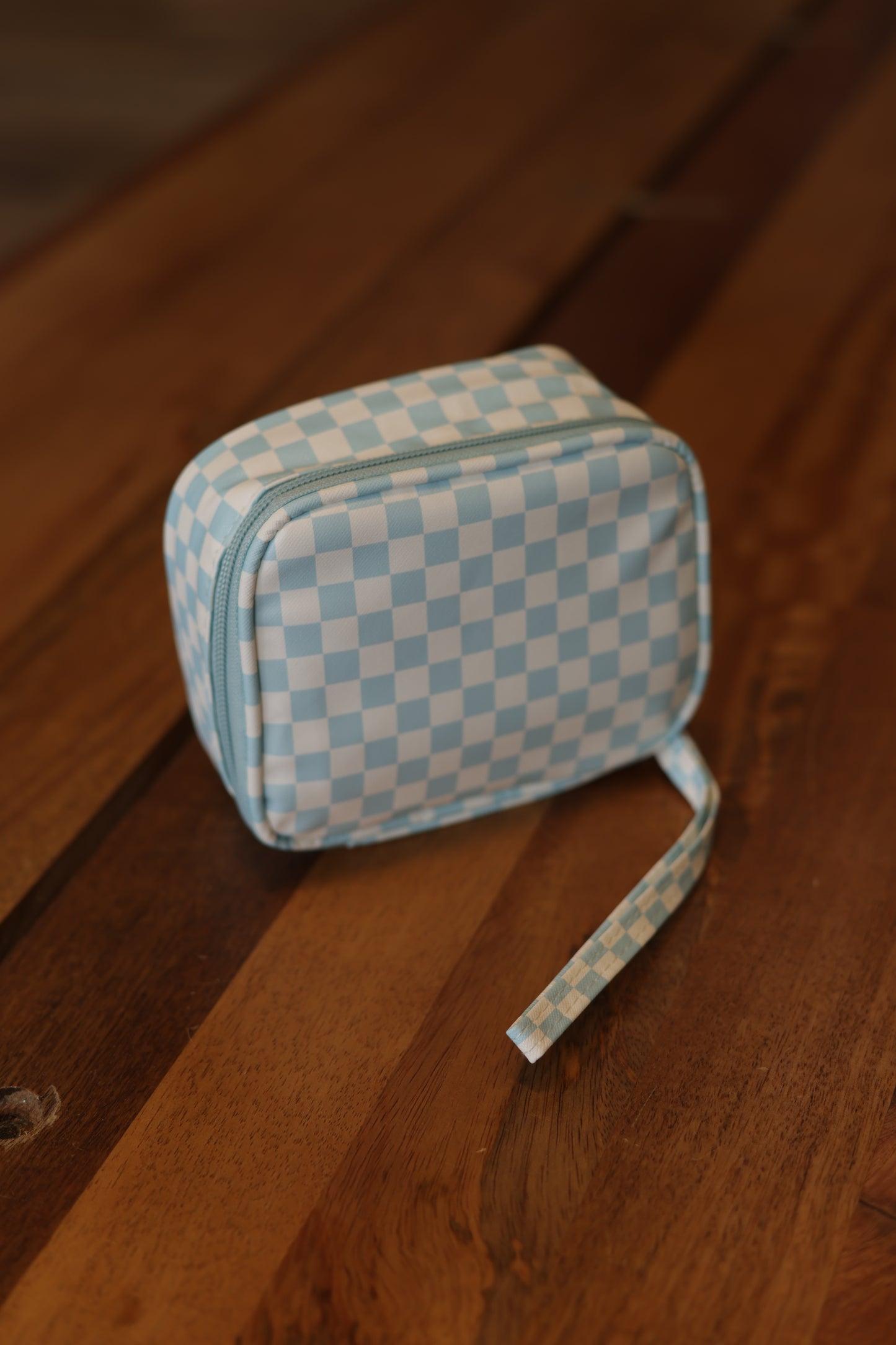 Checkered Zip Up Travel Case