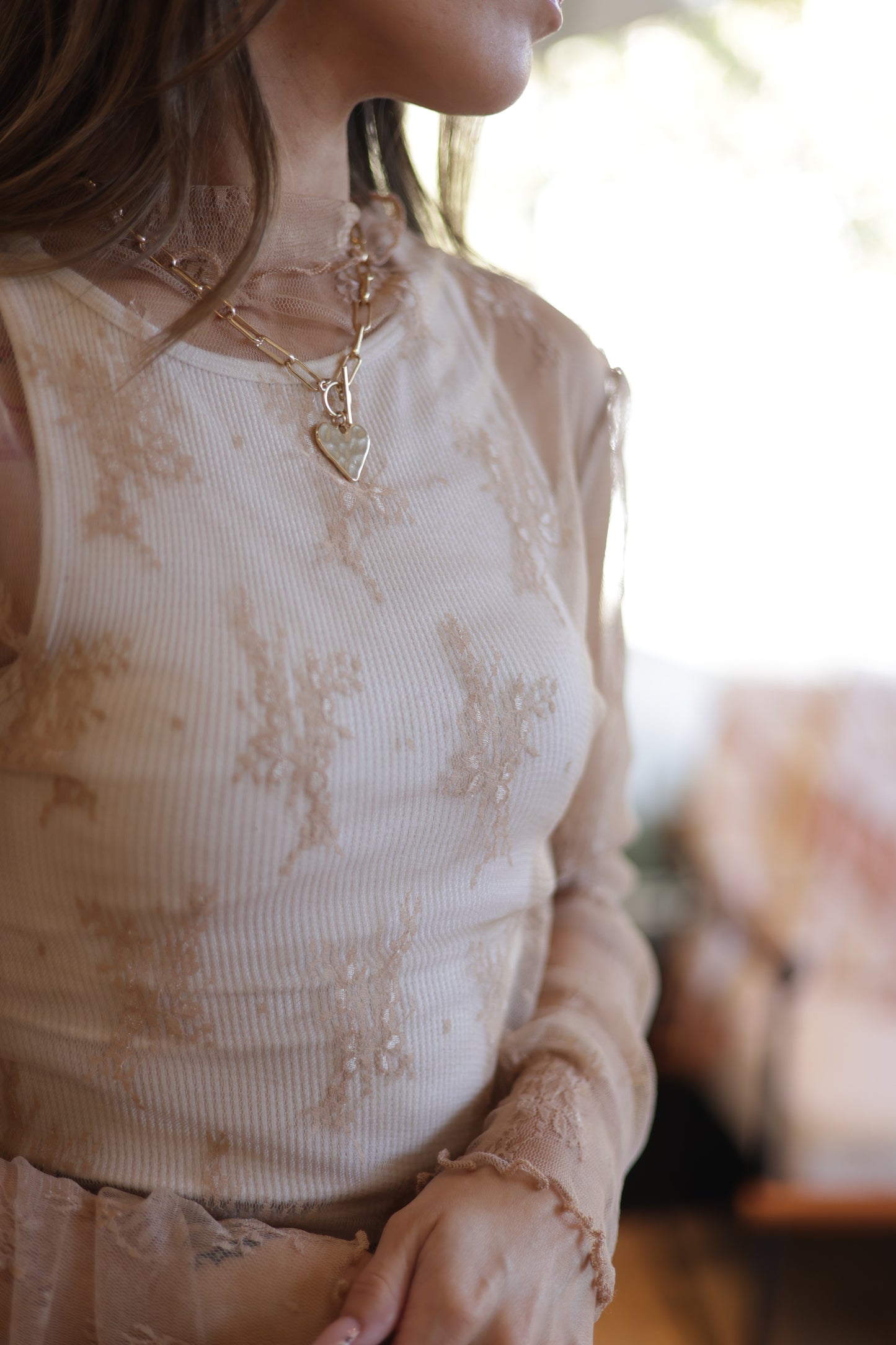 Brianna Long Sleeve Sheer Lace Mesh Top - More Colors!