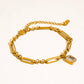 Leland 18K Gold Non-Tarnish CZ Link Bracelet