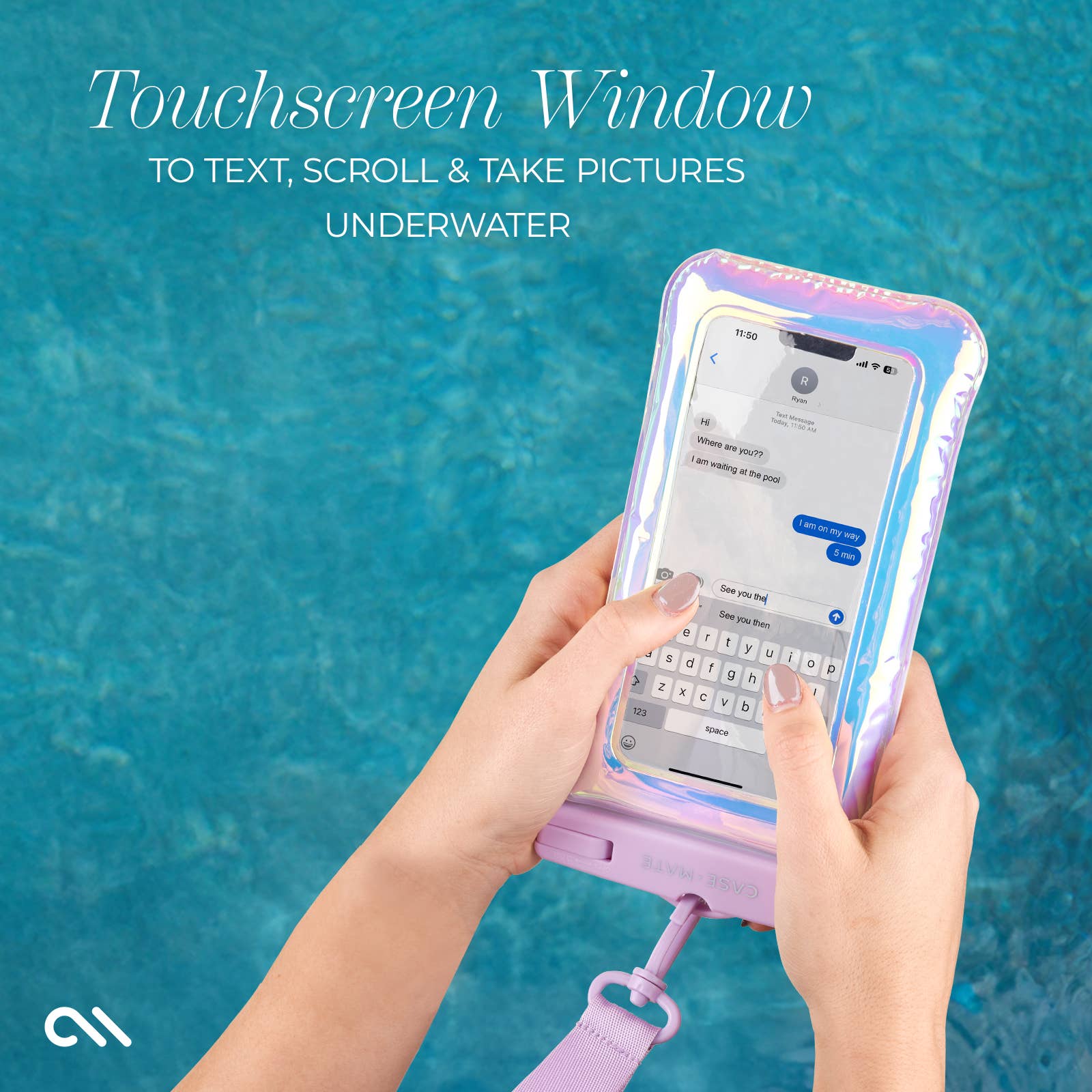 Case-Mate Waterproof Floating Phone Pouch: Purple Paradise
